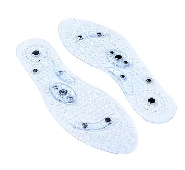 Transparent magnetic massage insole with multiple nodes for foot stimulation, 25cm female size