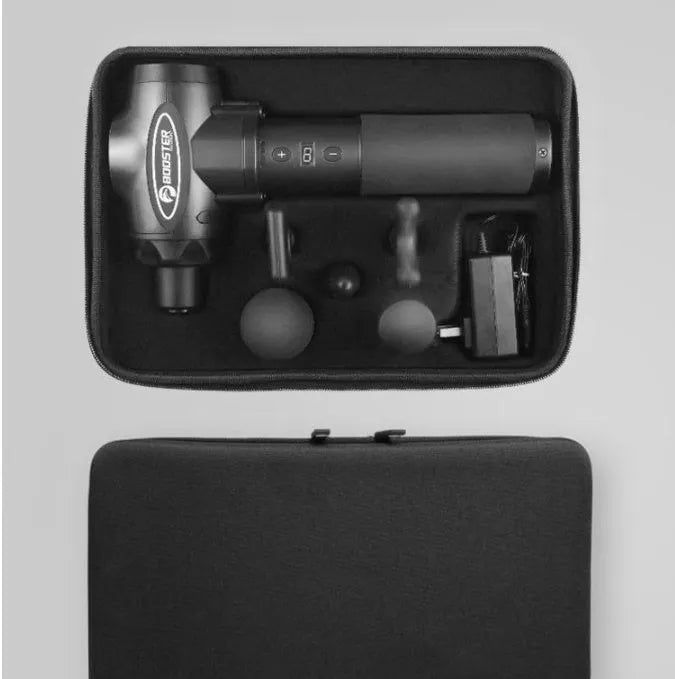Black and white muscle relaxation massager with lithium battery and adjustable speed display