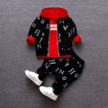 Red and white long sleeve children's clothes set for sizes 80cm to 110cm
