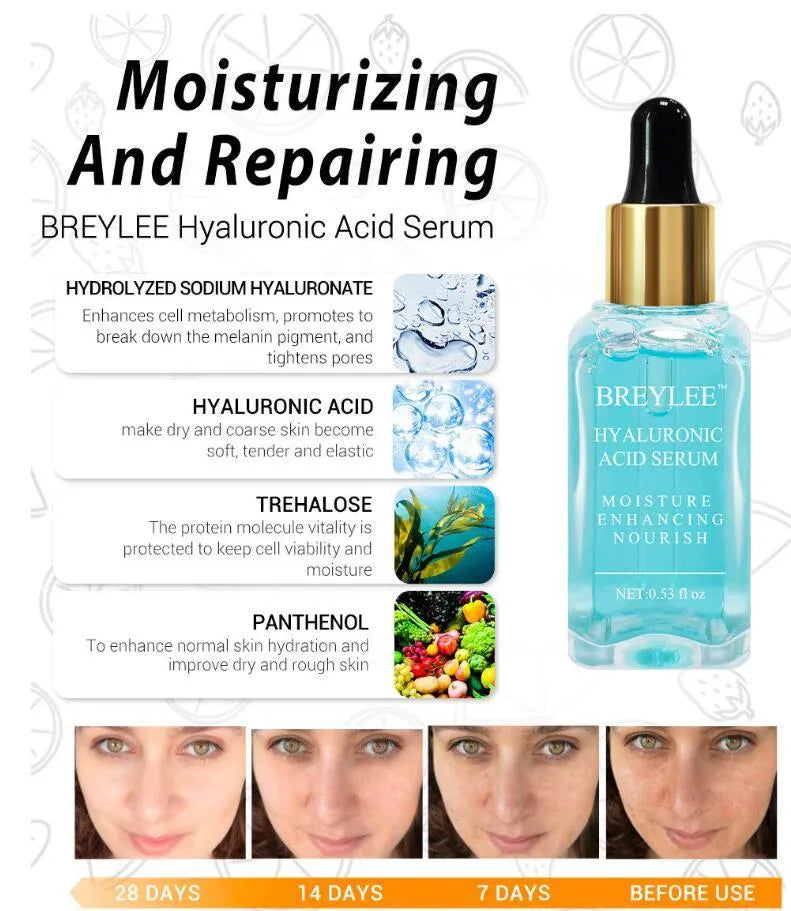 Facial Face Skin Care Hyaluronic Acid Serum 15ml moisturizing essence for dry dull skin anti-aging