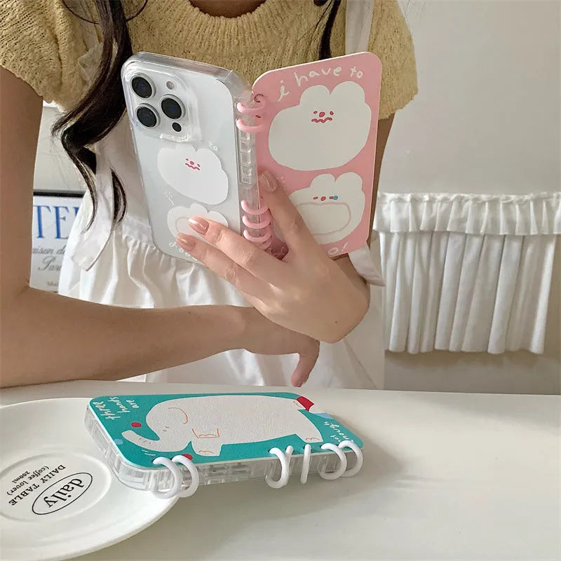 Cartoon Notebook Elephant TPU phone case for iPhone with all-inclusive fall protection cover