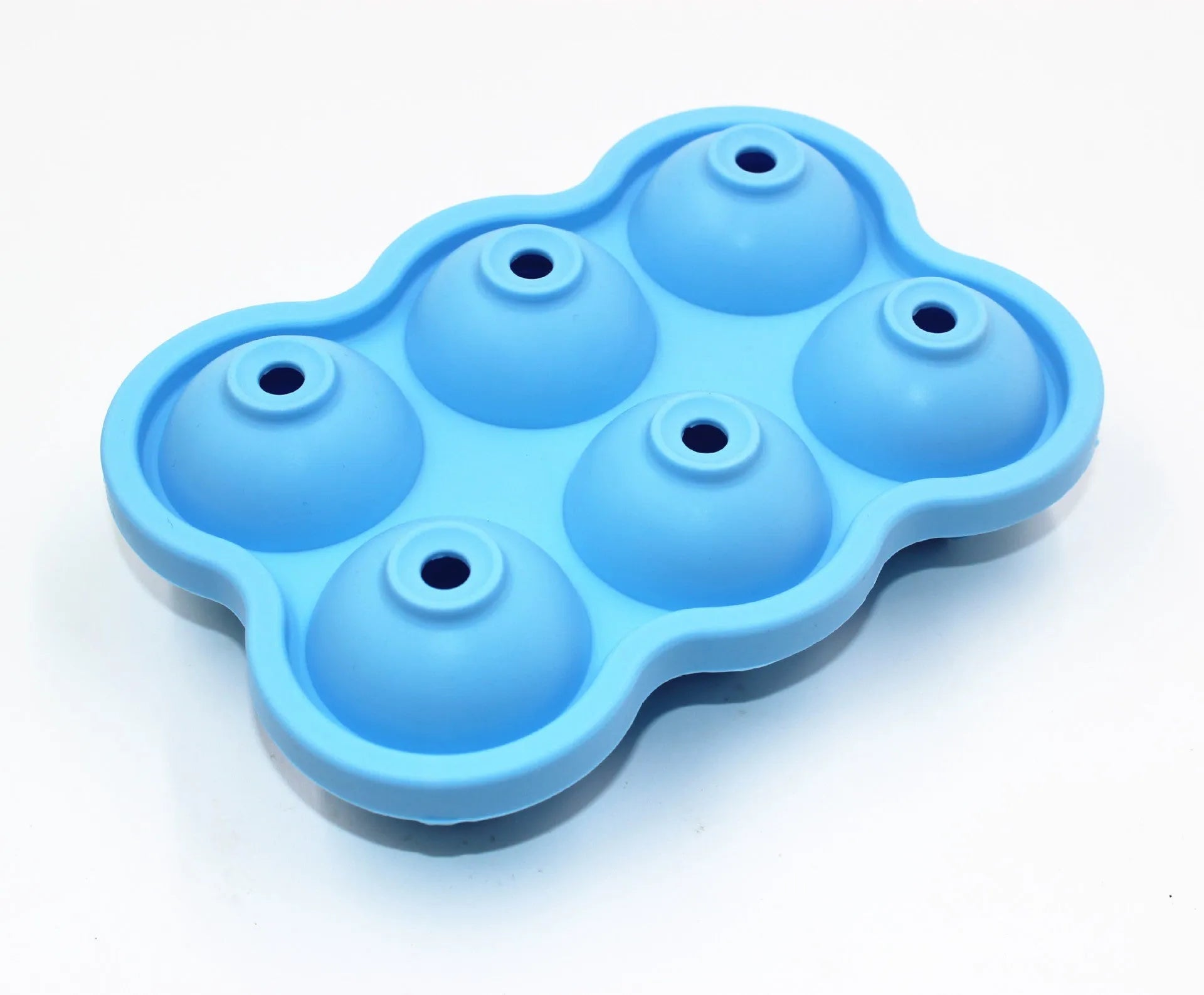 Large silicone ice cube maker with six 4.5cm sphere cavities in black