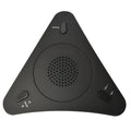 Black omnidirectional USB conference microphone with echo cancellation and noise reduction