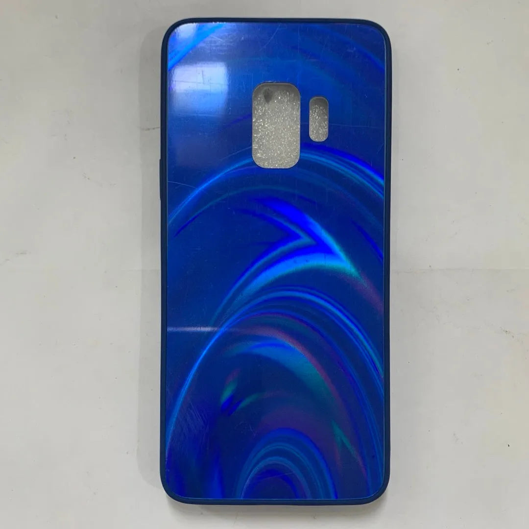 A 3D rainbow glitter gradient back cover case for a smartphone, showing its full-coverage design and sparkling finish.