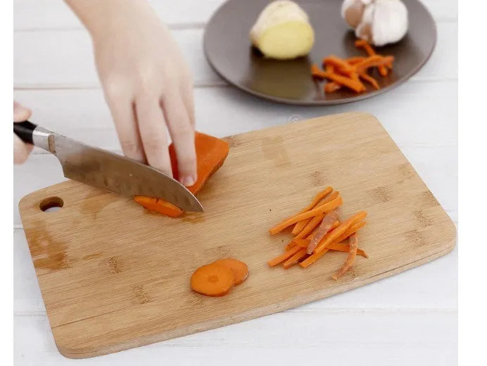 Moso bamboo square kitchen cutting board, 28 x 17 x 1 cm, 305 g, with antibacterial protection for food preparation