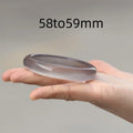 Dark grey iced chalcedony agate women's bracelet with circle, ring and line design elements