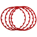 Set of four nylon wheel hub guard circles in multiple colours and sizes for vehicle protection