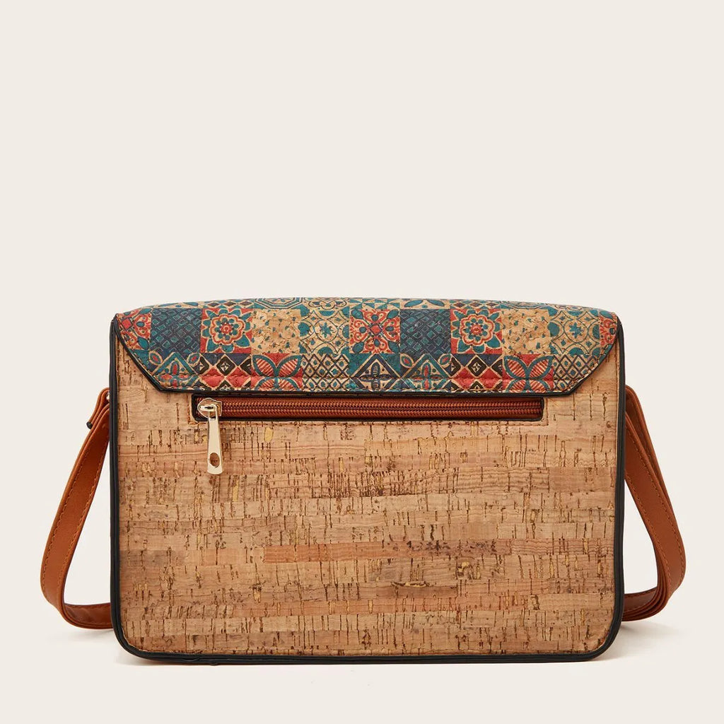 Women's printed PU crossbody bag with single strap in large capacity design