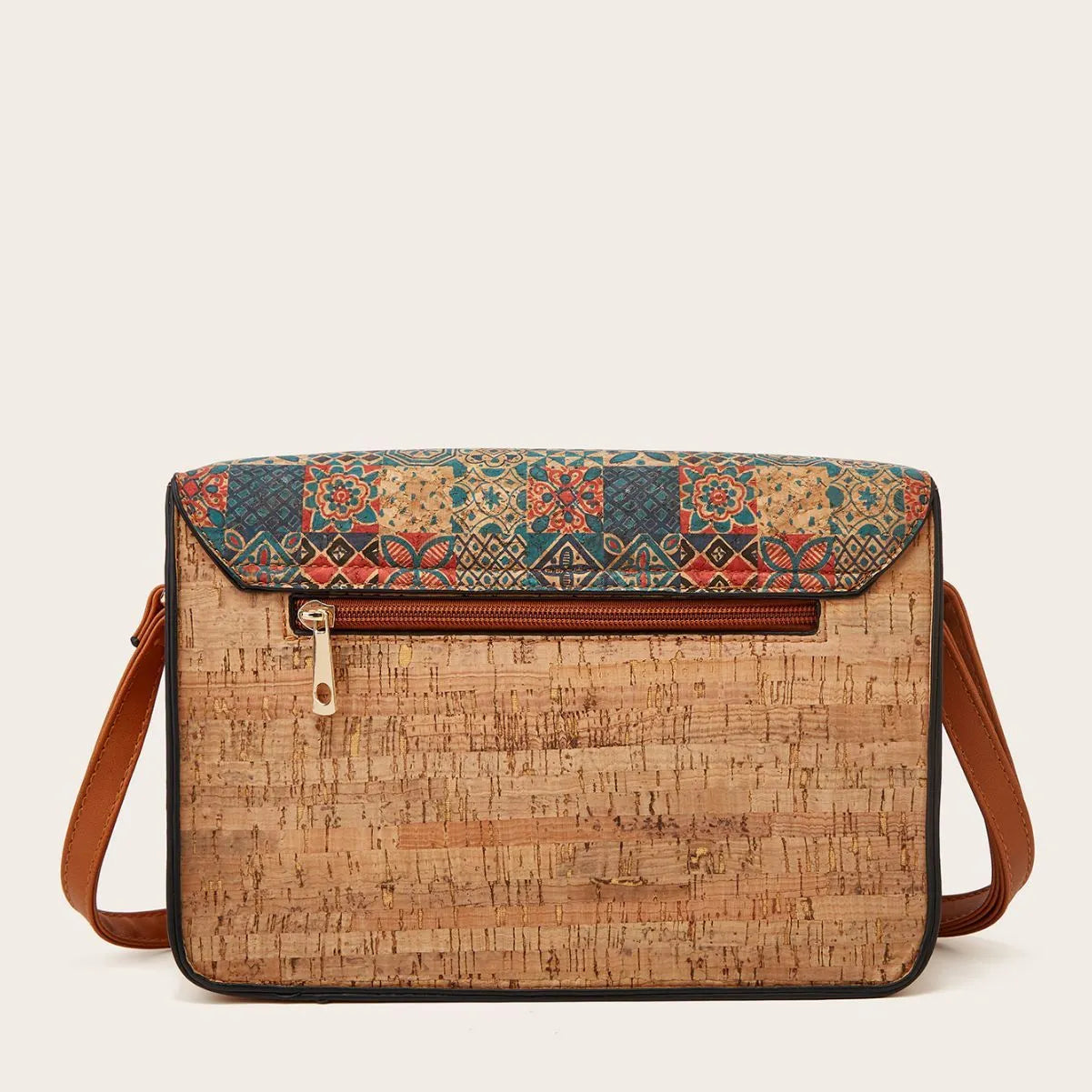 Women's printed PU crossbody bag with single strap in large capacity design