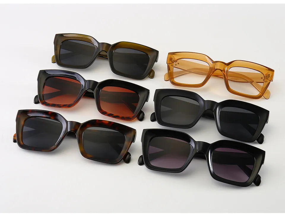 Fashion sunglasses with UV400 protection, bright black frame, black grey film lens, textured PC frame, non-shaven temple design, adult unisex