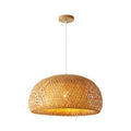 Brown woven bamboo chandelier with natural bamboo shade, 180 by 300 mm, E27 pendant light