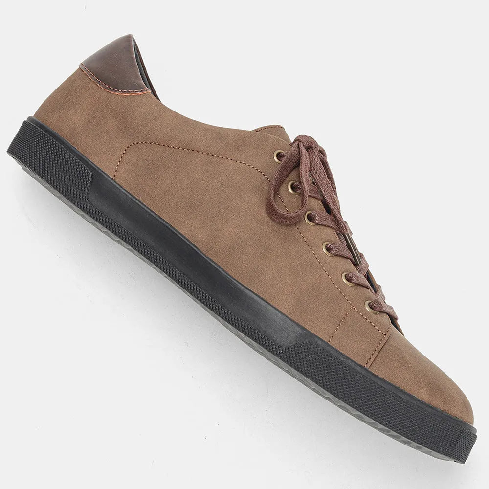 Men's casual pumps with leather stitching, flat heel, round toe, artificial PU upper, in colour KD4276 on a white background.