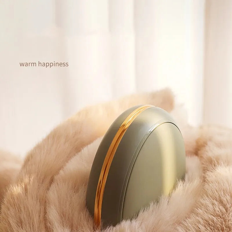 Brown portable USB power bank with 10000mAh capacity and hand warming function