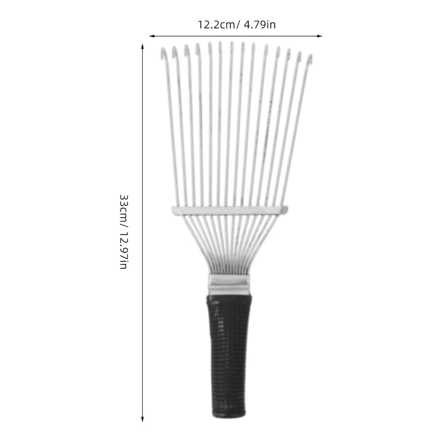 Black stainless steel dematting brush for grooming horses, dogs, and cattle.