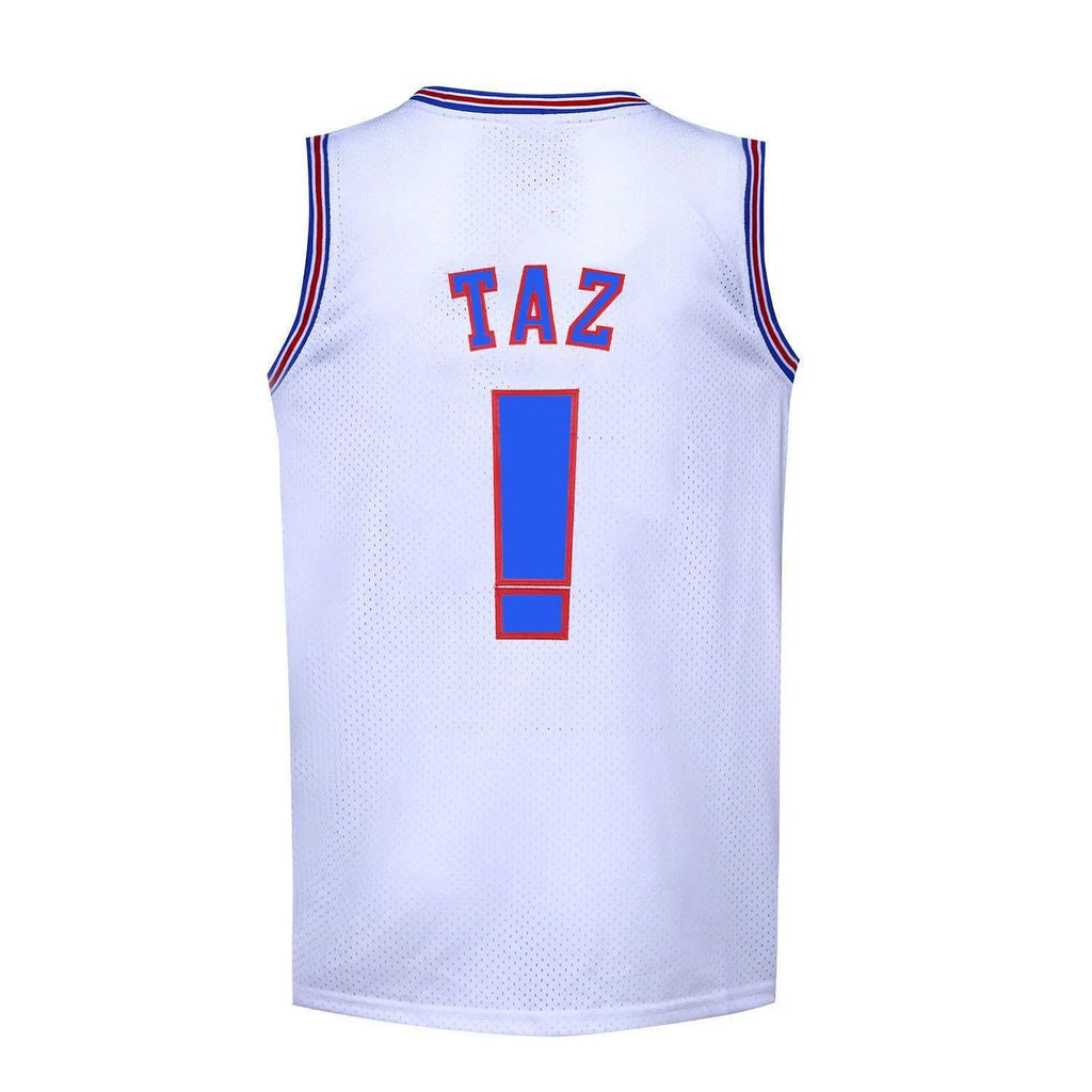 Space Movie embroidery retro basketball tank top in black colour option front view