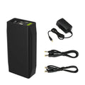 LF4100 compact black 12V lithium iron phosphate battery with charger and cables
