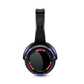 Black over-ear silent disco wireless headphones with a 3-metre cable and 3.5mm plug for party events.