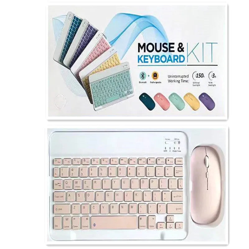 10-inch Bluetooth keyboard and wireless mouse set in selected colour with TY-C interface and USB linker