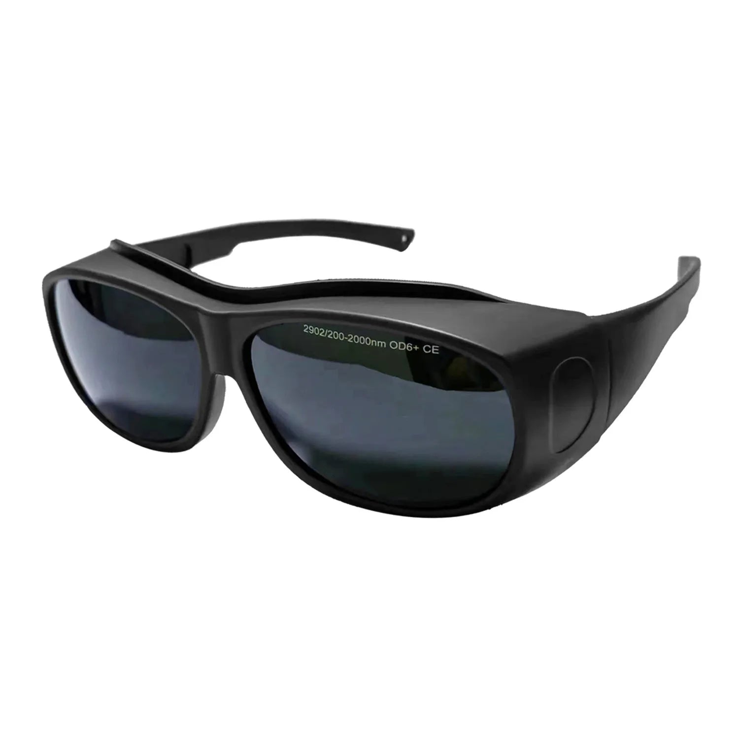 A pair of clear PC laser safety goggles for skin rejuvenation and welding, offering 200-2000nm wavelength protection.