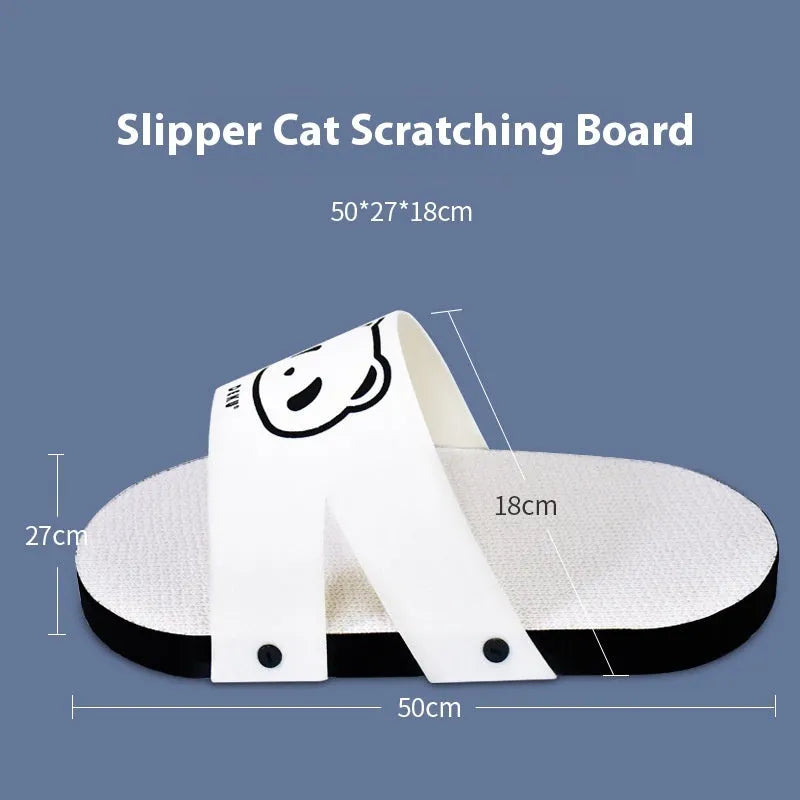 White corrugated paper cat scratch board with slipper style design for cat claw care