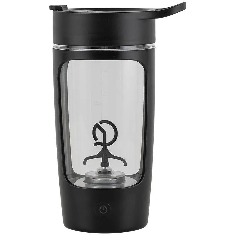 Portable automatic blender cup in black, blue, pink or white, showing 650ml capacity and compact size