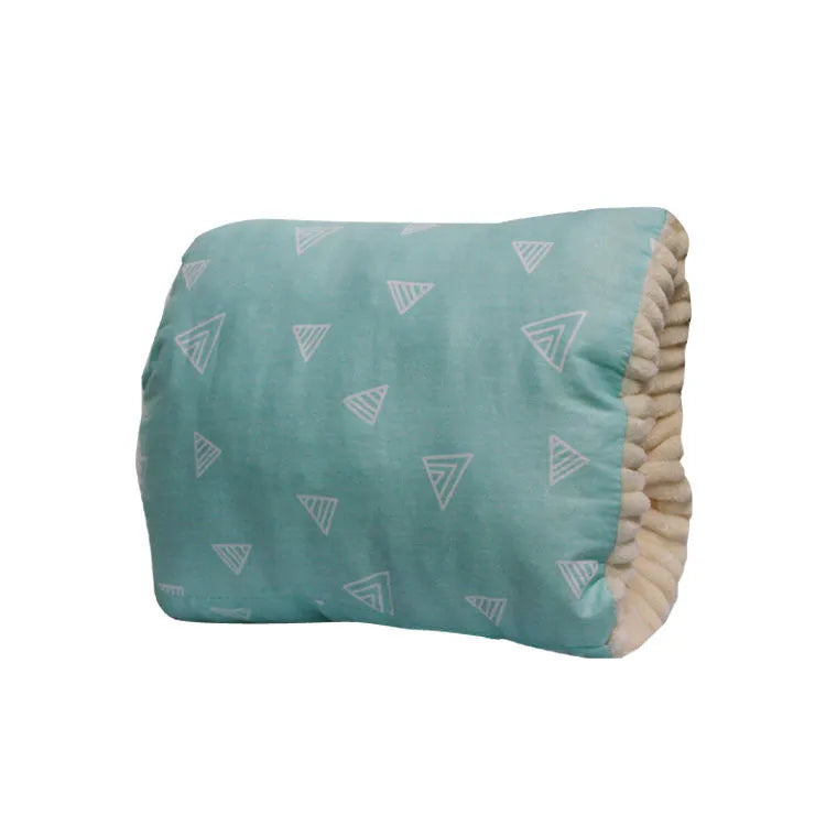Adjustable cotton nursing arm pillow for breastfeeding support in blue triangle colour, 25x23cm, machine washable