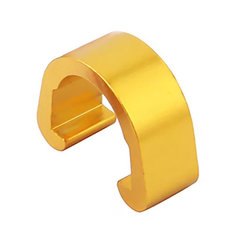 Pack of ten aluminium alloy C-shaped buckles in assorted colours including black, blue, gold, green, pink, purple, red, and silver.
