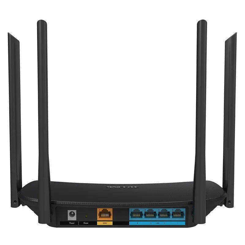 TP-LINK TL-WDR5620 dual band wireless router with 1200Mbps, 4 LAN ports, shown in white and black