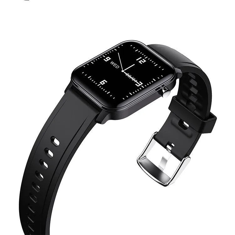 M2 smart bracelet watch with colour screen and black silicone wristband on a wrist.