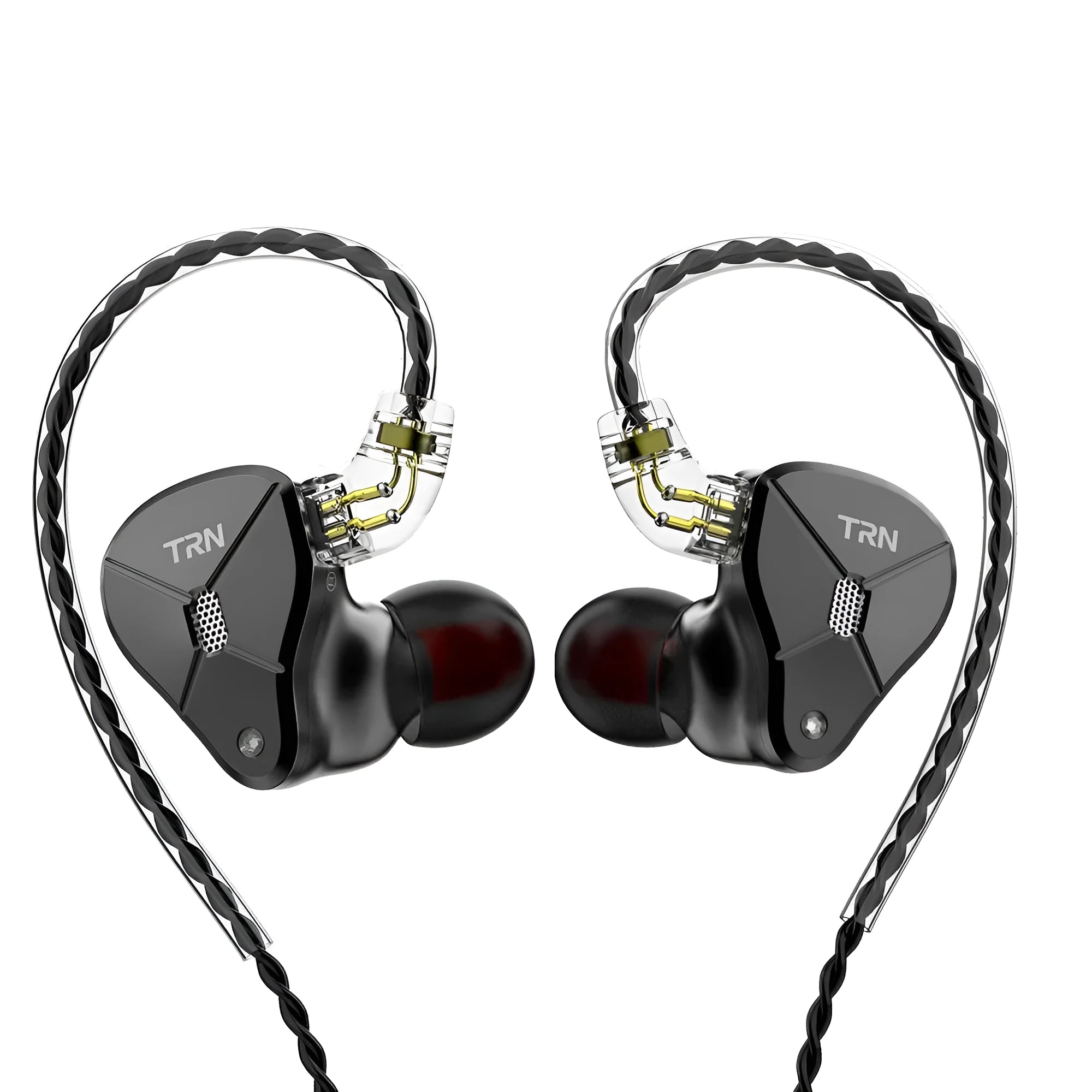 Black in-ear headset with 3.5mm plug and optional microphone for mobile phones