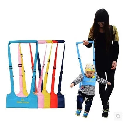 Baby walk learning belt in navy blue cotton for toddler walking support with ventilation holes