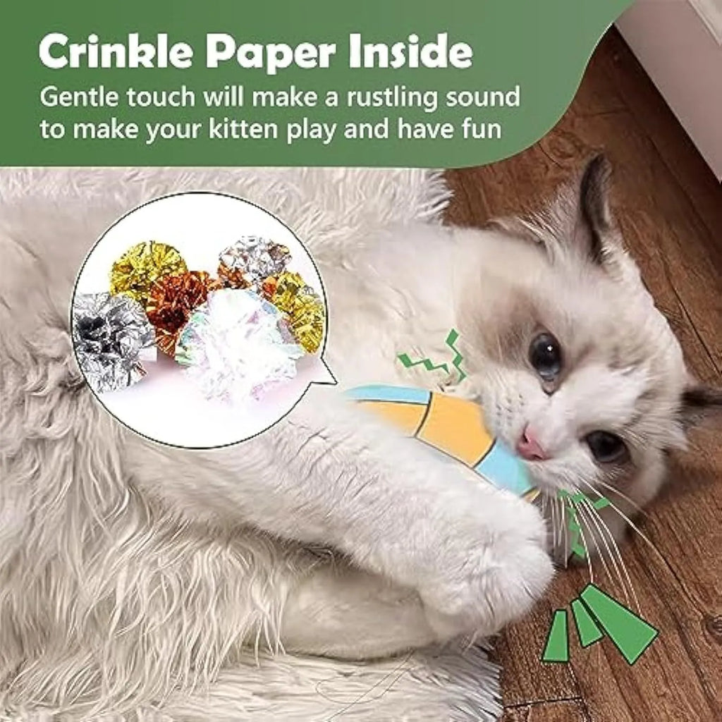 Plush catnip flying disc toy with basketball pattern featuring crinkle sound interior