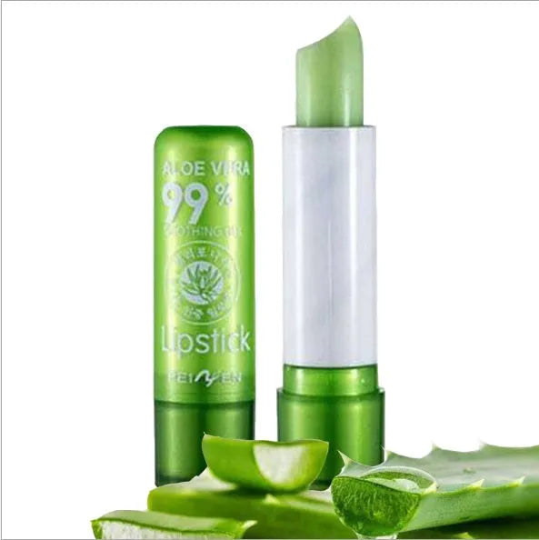 Aloe moisturising colour-changing lipstick with waterproof long lasting pink shade
