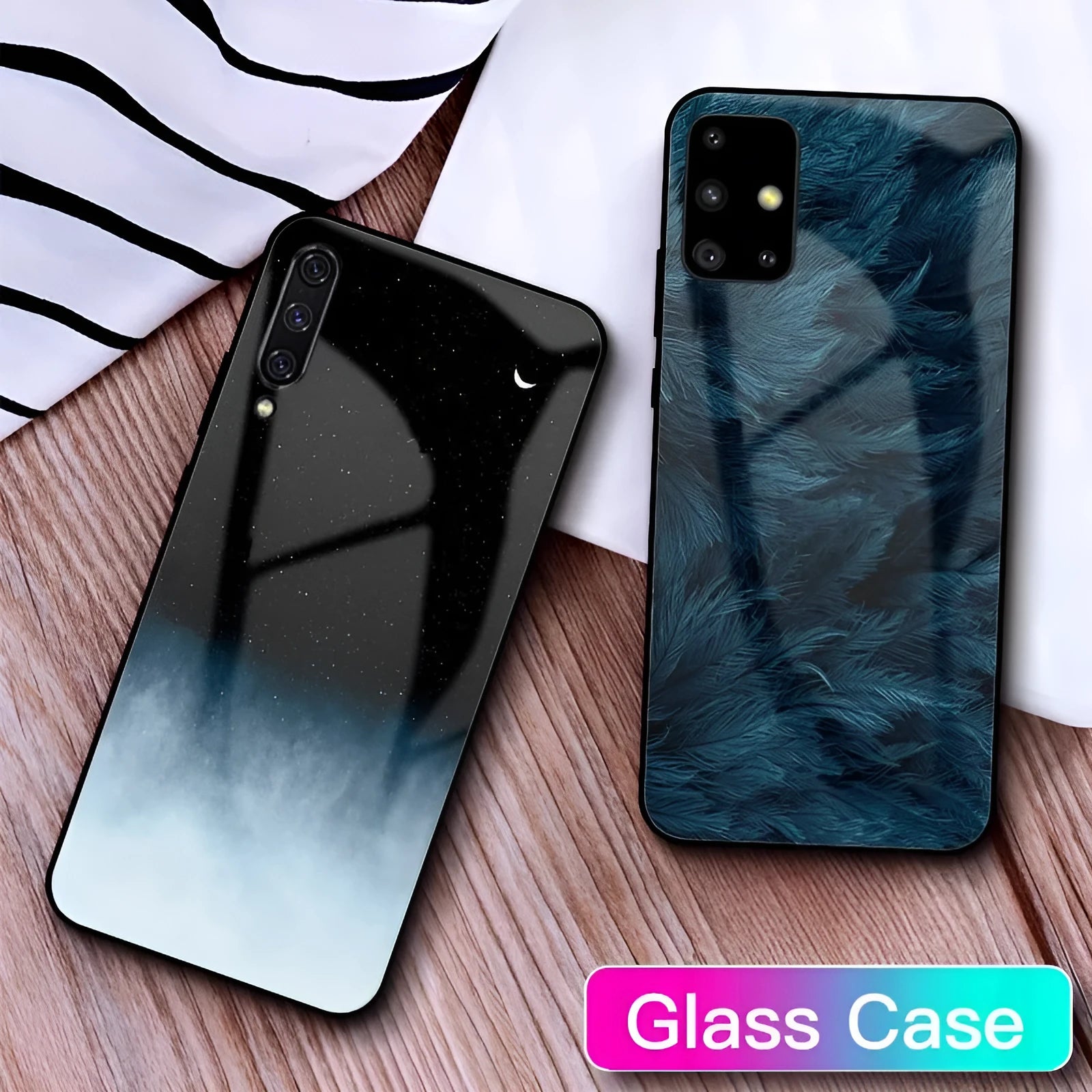 Black silicone phone case for Samsung Galaxy and Apple iPhone models on white background