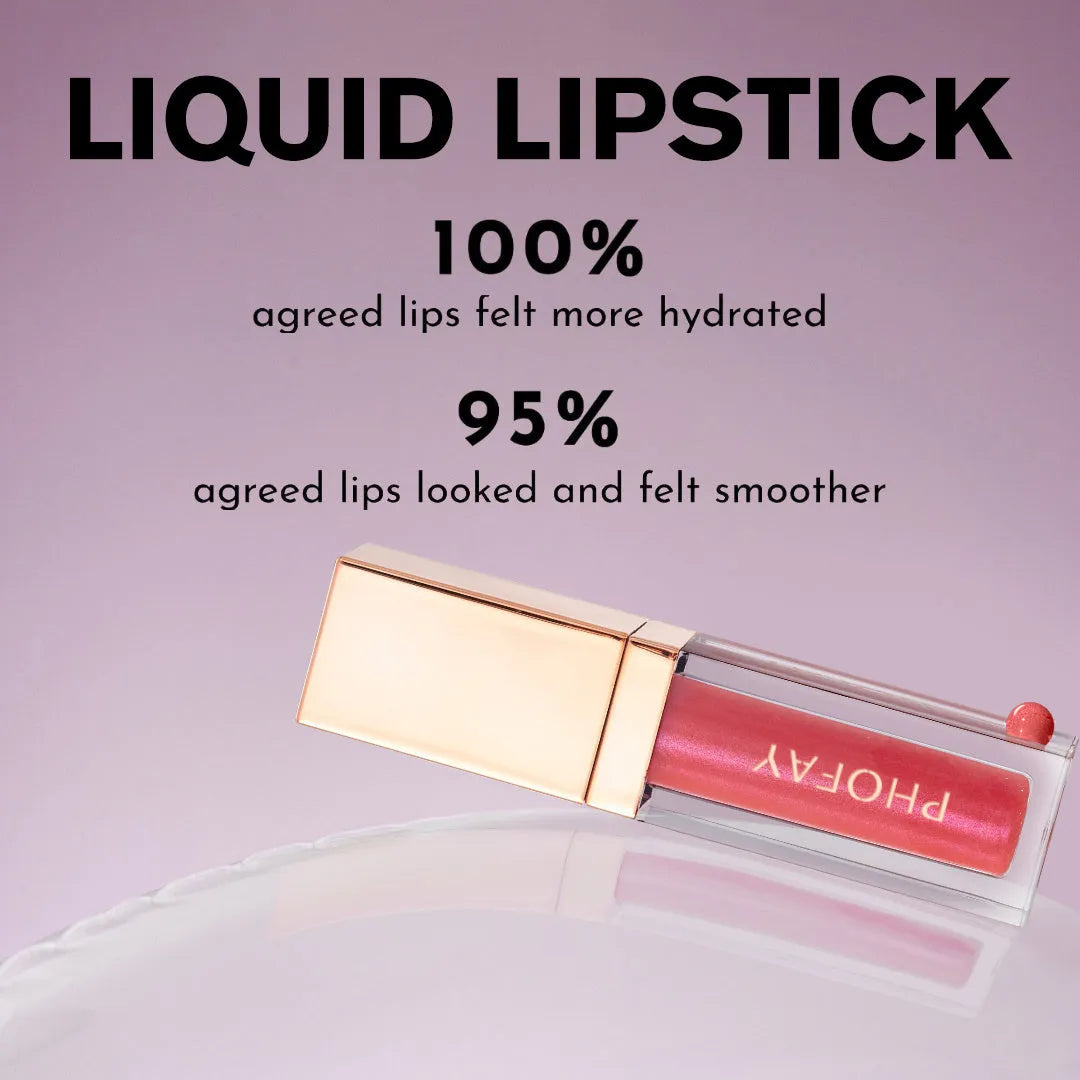 PHOFAY ultra-glossy lip gloss 6ml tube with high-shine finish, shown in colours 01 to 08.