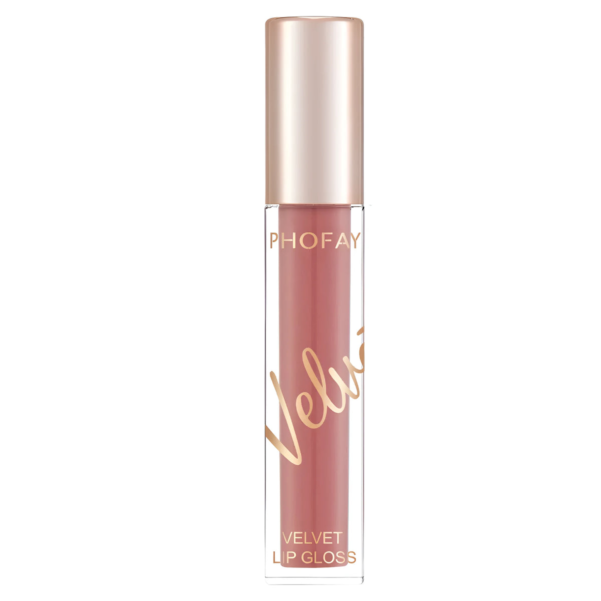 PHOFAY Velvet Lip Gloss 3ml tube with pointed wand tip and flat paddle edge, matte finish
