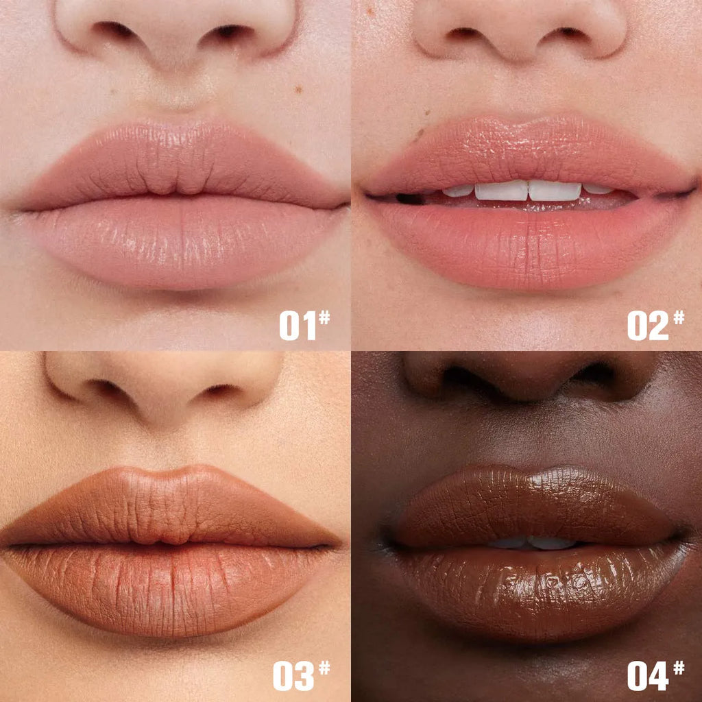 PHOFAY Velvet Lip Gloss 3ml tube with pointed wand tip and flat paddle edge, matte finish