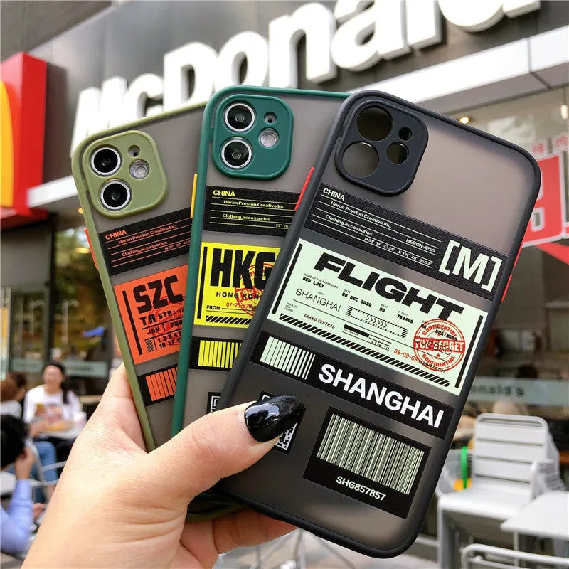 Boarding pass silicone phone case in Japanese Korean style skin feel finish army green colour for iPhone