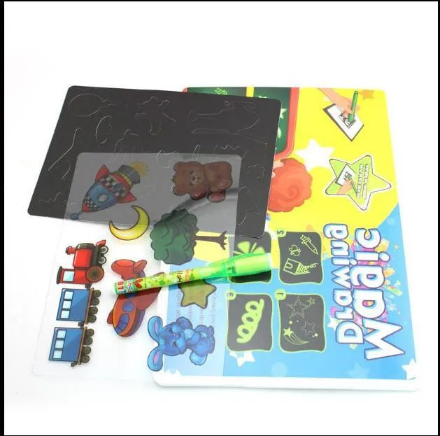 3D fluorescent board in A3 A4 A5 plastic sizes with colour box and pen options