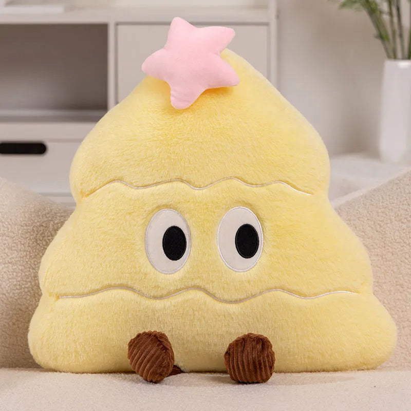 55cm Christmas tree pillow plush toy in green with soft PP cotton fill on a bed