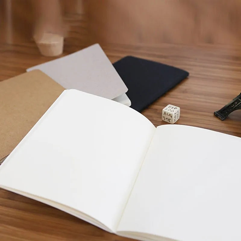 Retro plain colour graffiti sketchbook in black, white, cowhide, or grey cover.