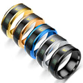 Smart temperature ring with display on stainless steel band 8mm wide in five colours