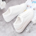 Women's canvas sneakers with rubber sole, white colour option, side view
