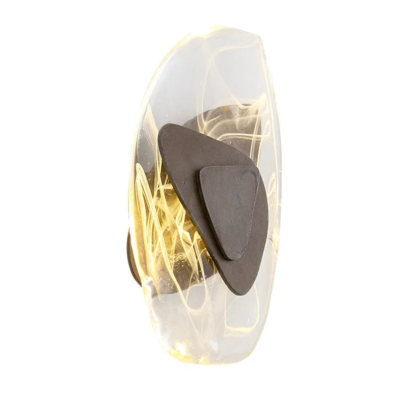 Luxury atmospheric ice block crystal wall lamp with black finish and LED light source