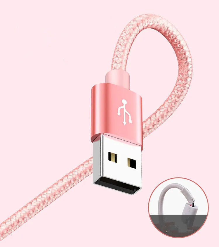 Three-in-one mobile phone charging cable in six colour options with 1.2 metre length
