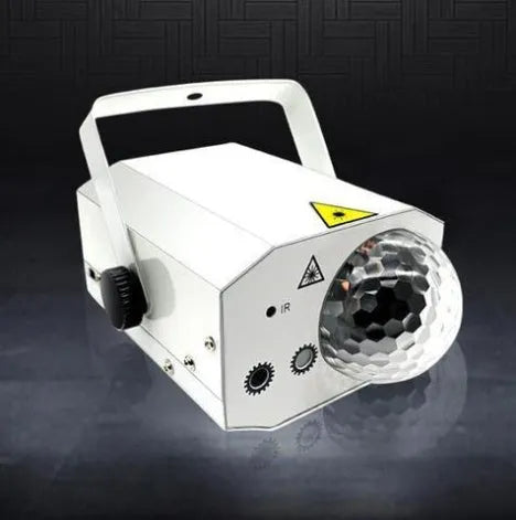 Black or white LED laser magic fan stage lighting equipment with dual laser beams and RGB LEDs