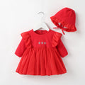 Baby princess fluffy cotton dress in pink, red or white colours for newborn infant celebrations
