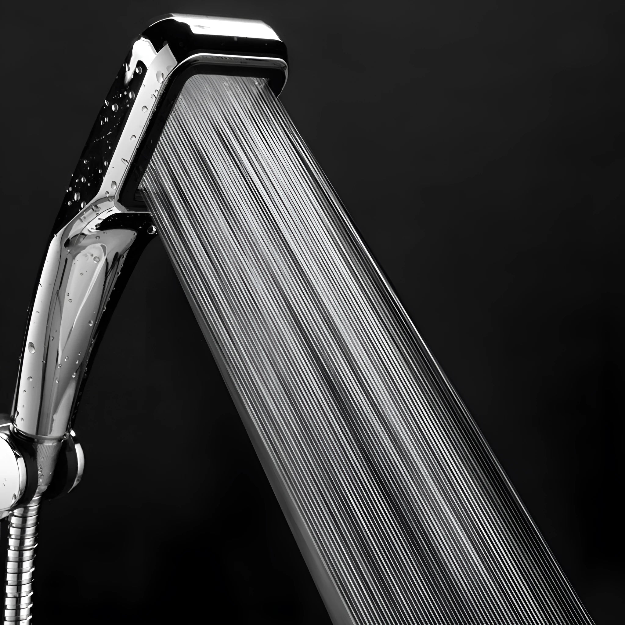 Orange hand-held pressurised shower head with rain function for normal pressure bathrooms