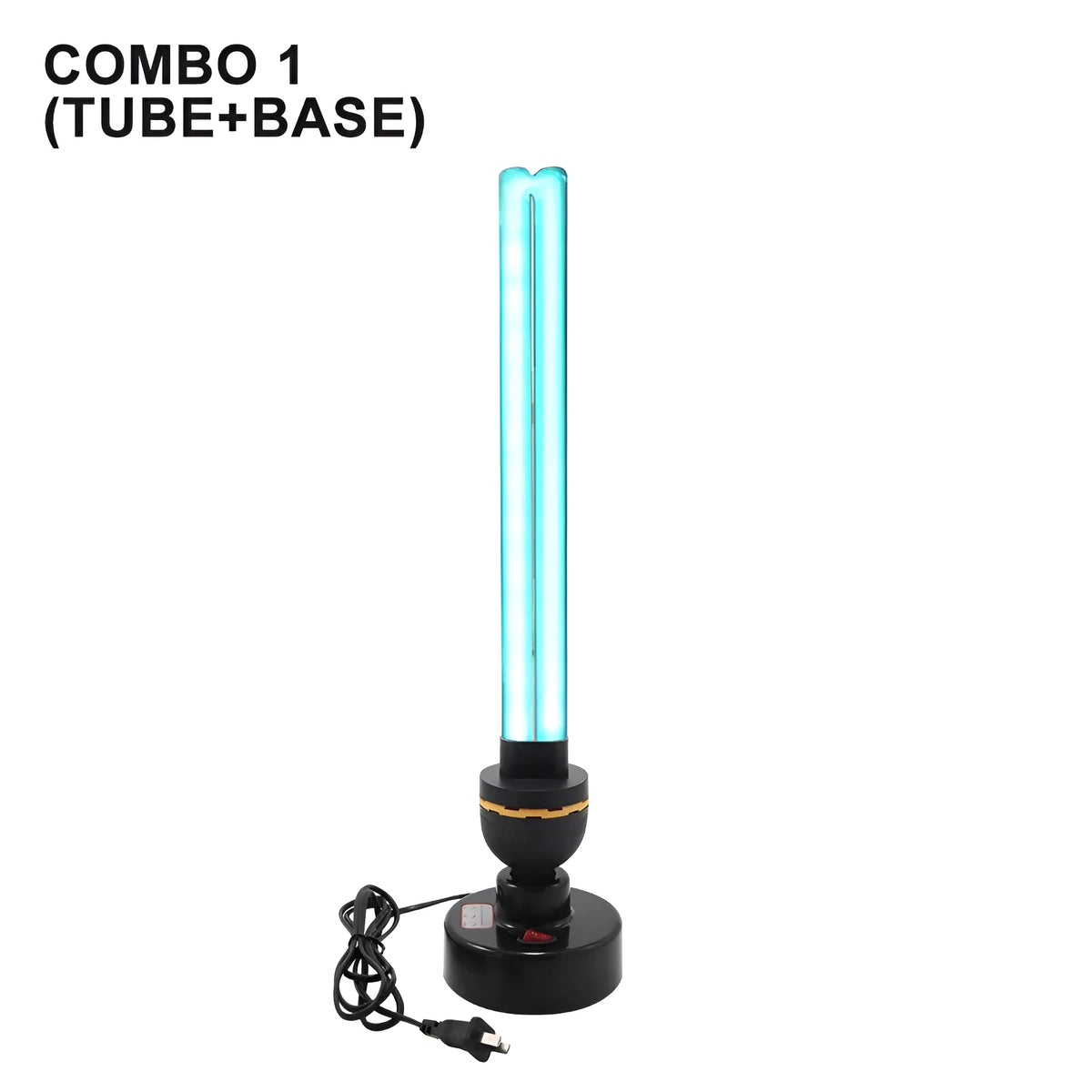 UV disinfection lamp with E27 base, 31-40W 220V, shown with ozone lamp and delay timing base option