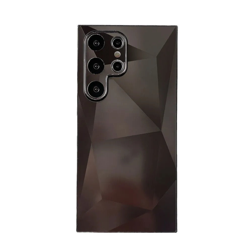 Diamond pattern acrylic frosted shockproof phone case for Samsung S23 Ultra in black colour